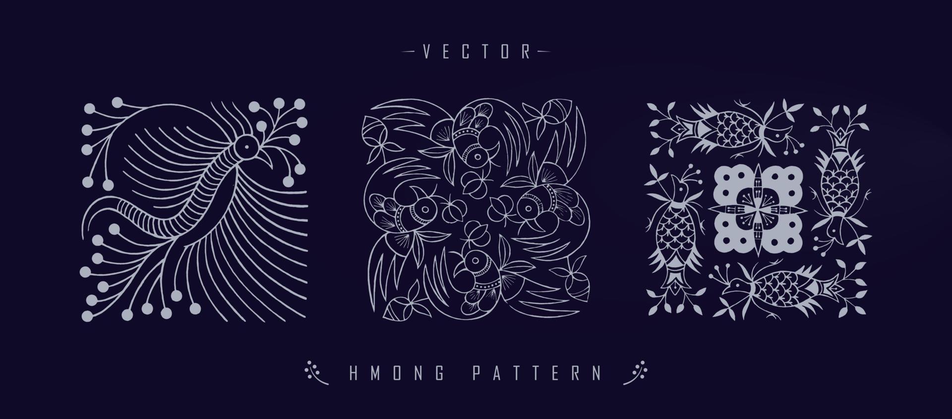 Chinese traditional art patterns vector