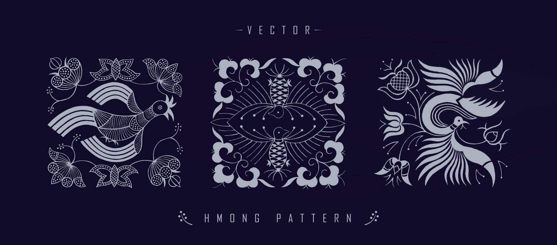 Chinese traditional art patterns vector