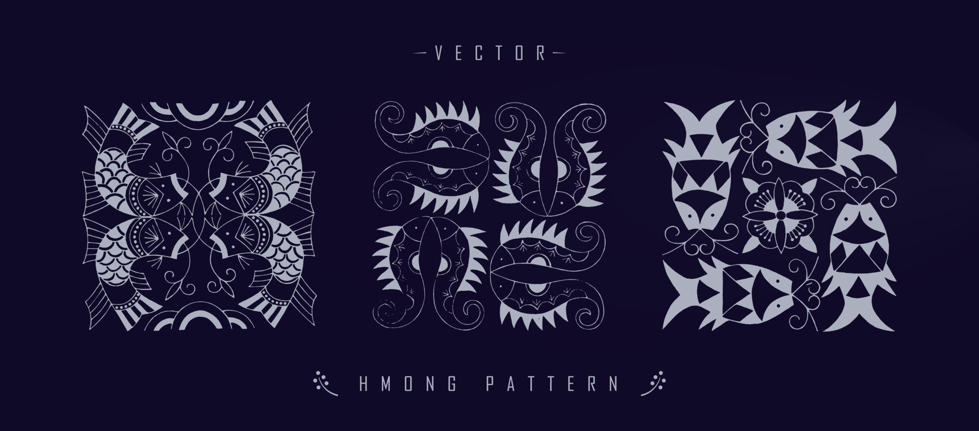 Chinese traditional art patterns vector