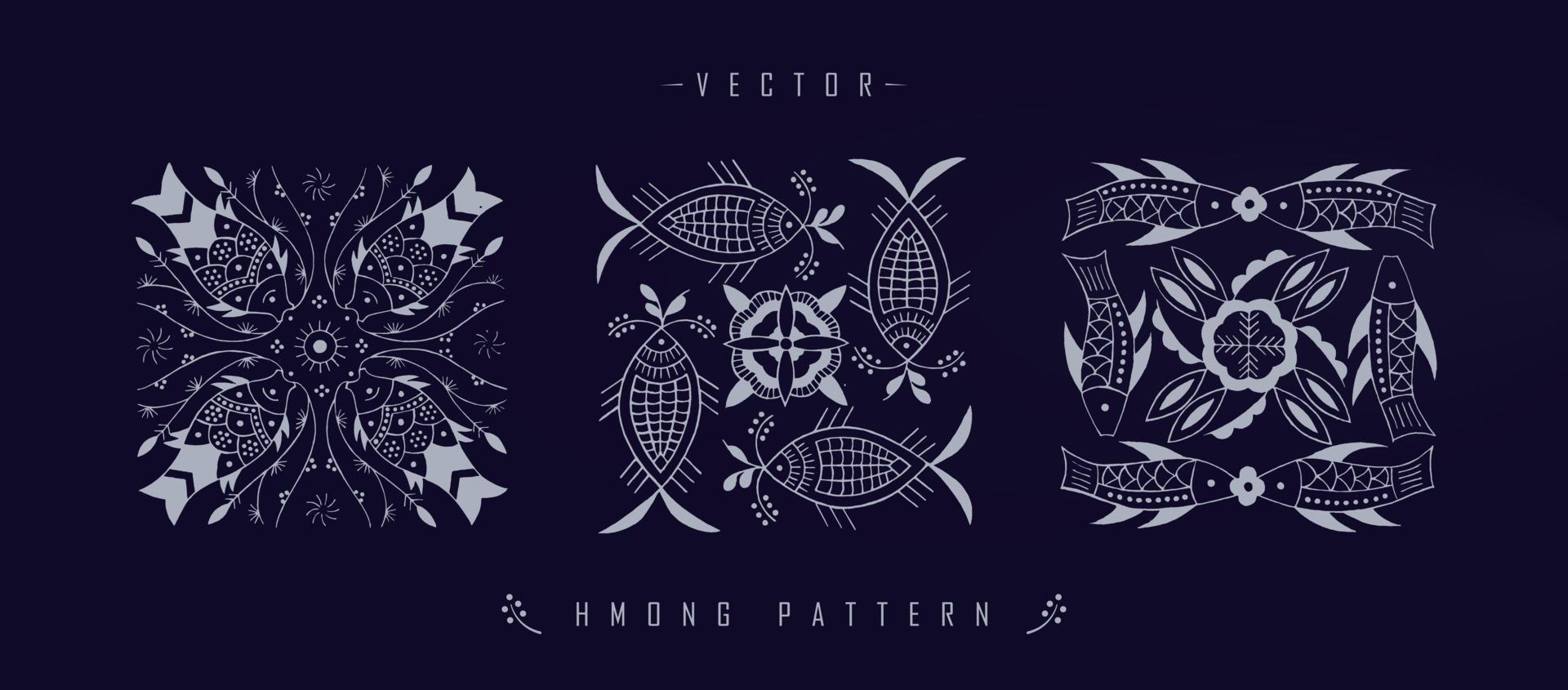 Chinese traditional art patterns vector