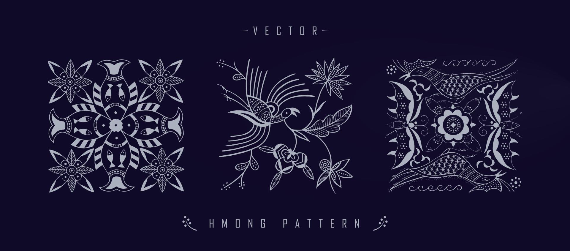 Chinese traditional art patterns vector