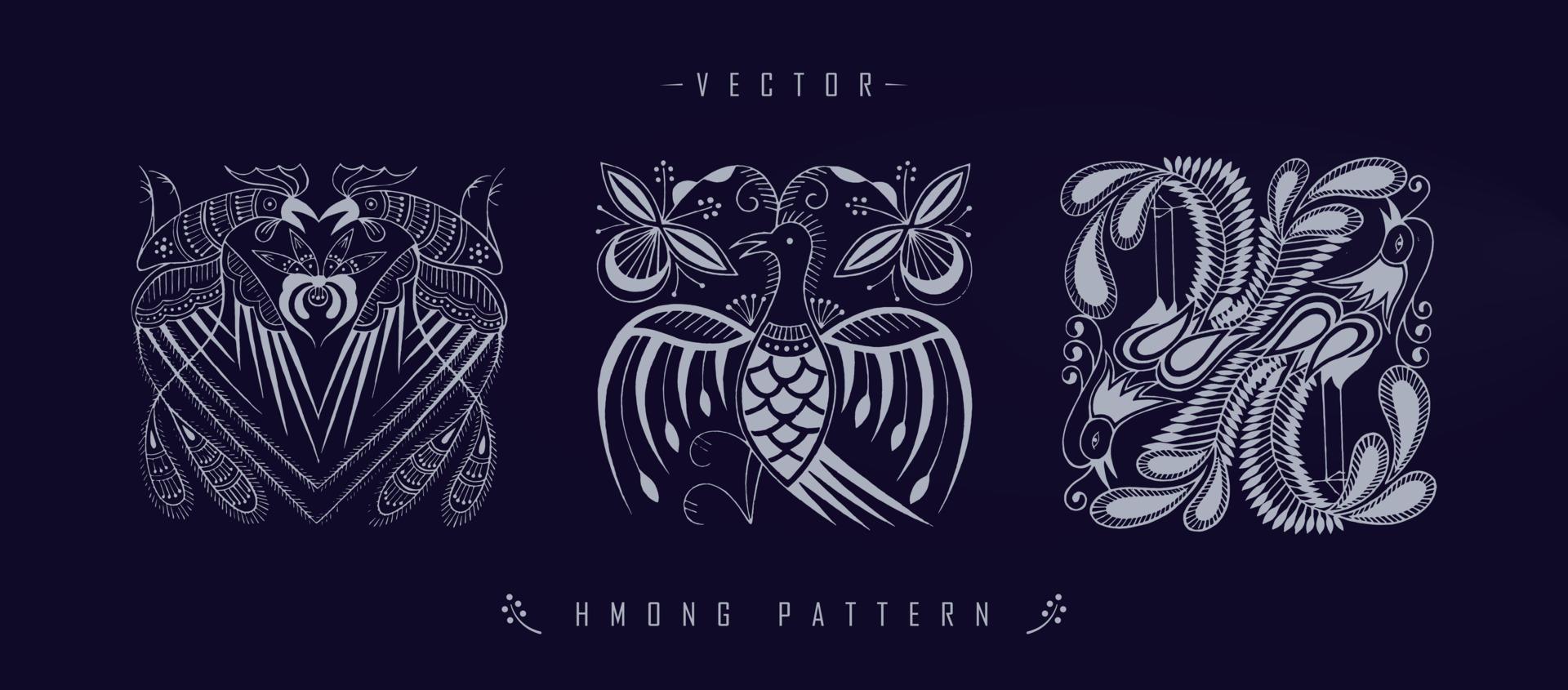 Chinese traditional art patterns vector