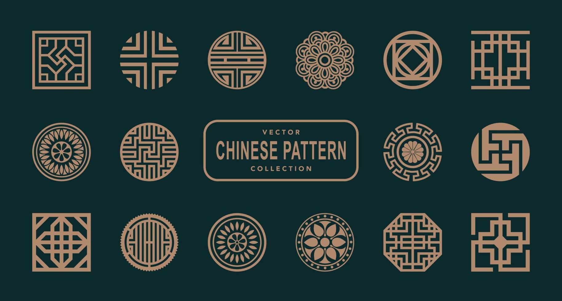 Chinese traditional pattern material vector