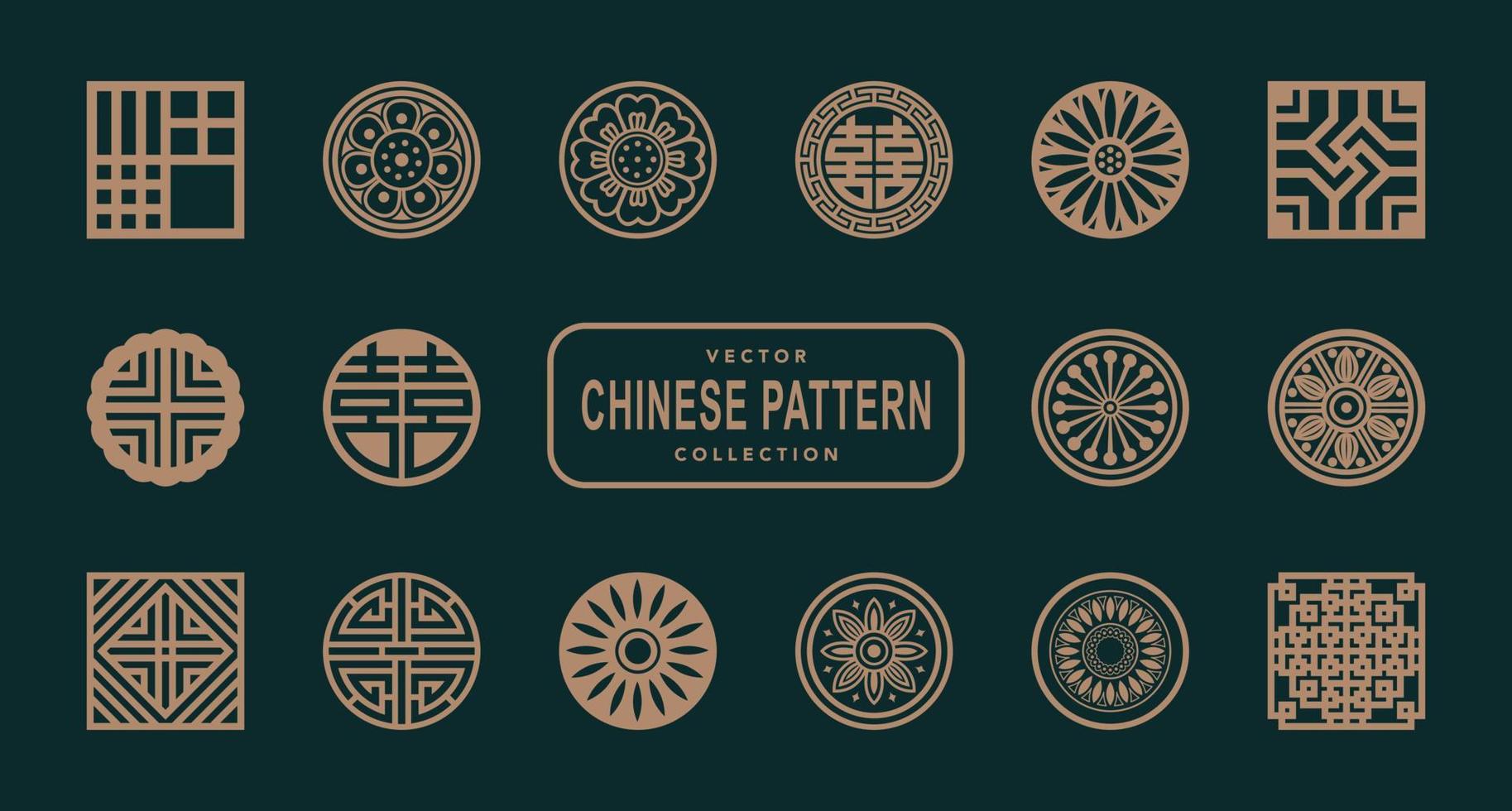 Chinese traditional pattern material vector