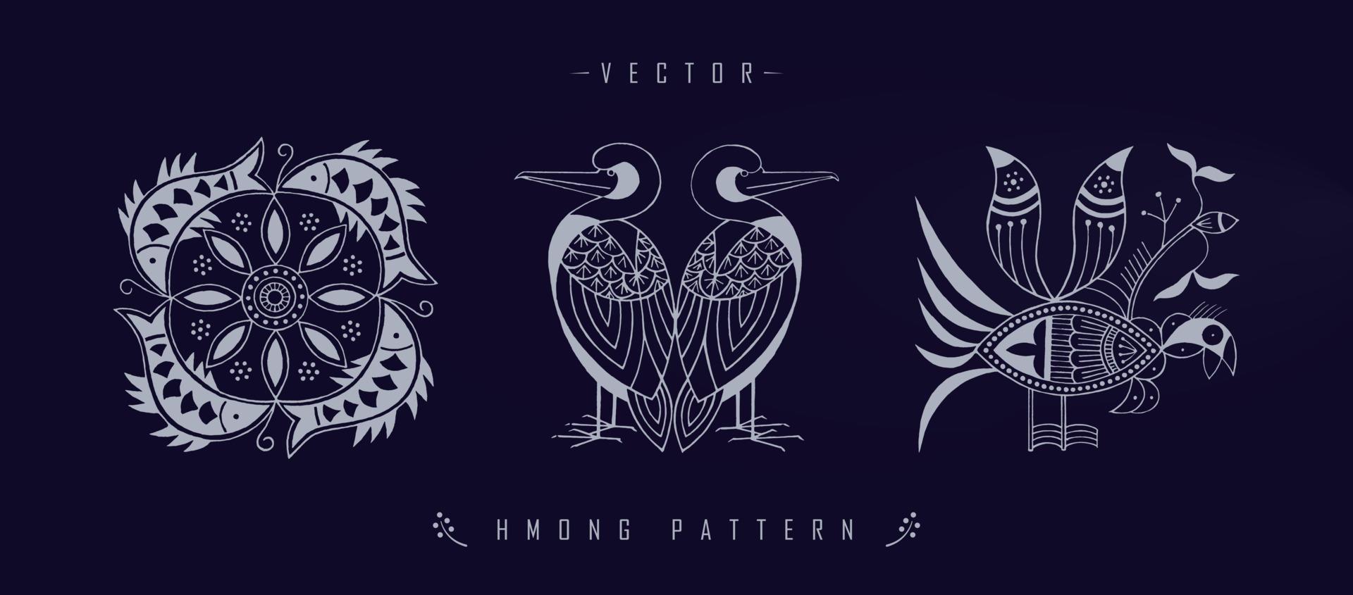 Chinese traditional art patterns vector