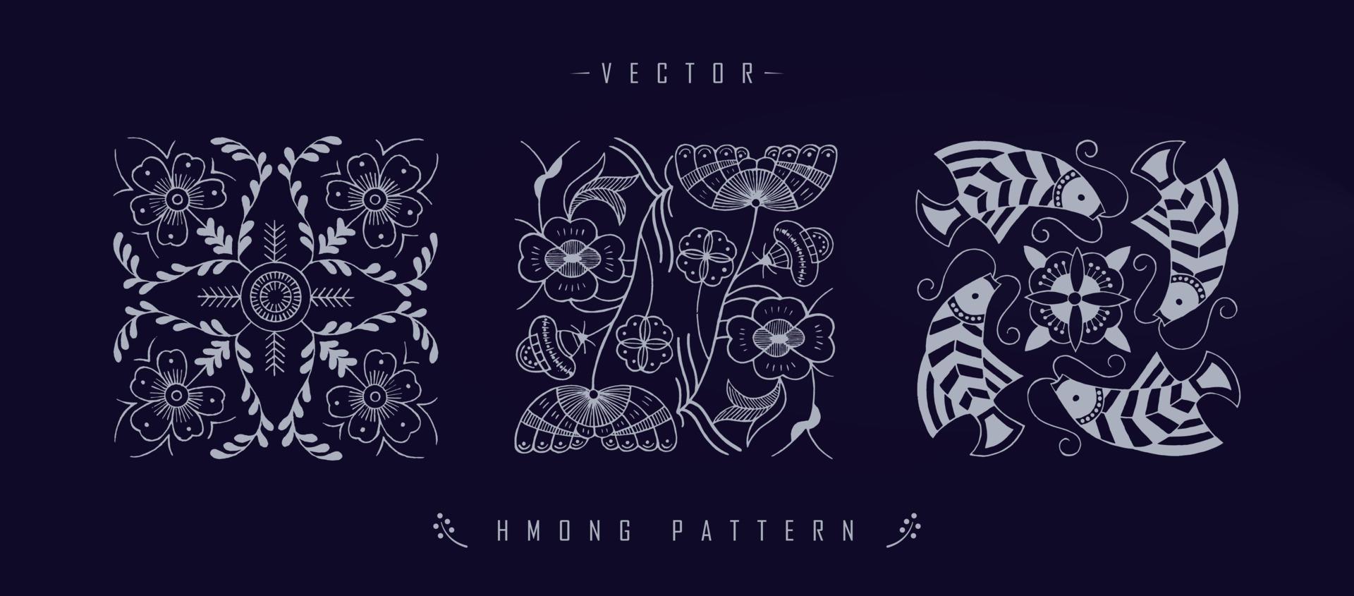 Chinese traditional art patterns vector