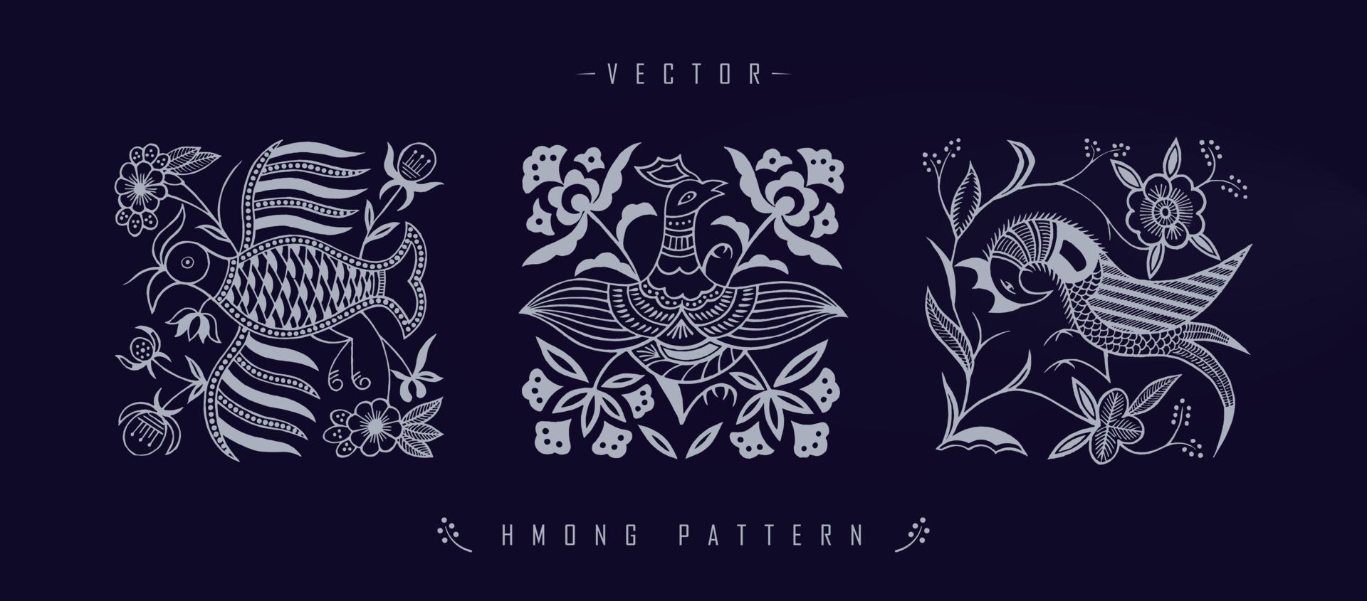 Chinese traditional art patterns vector