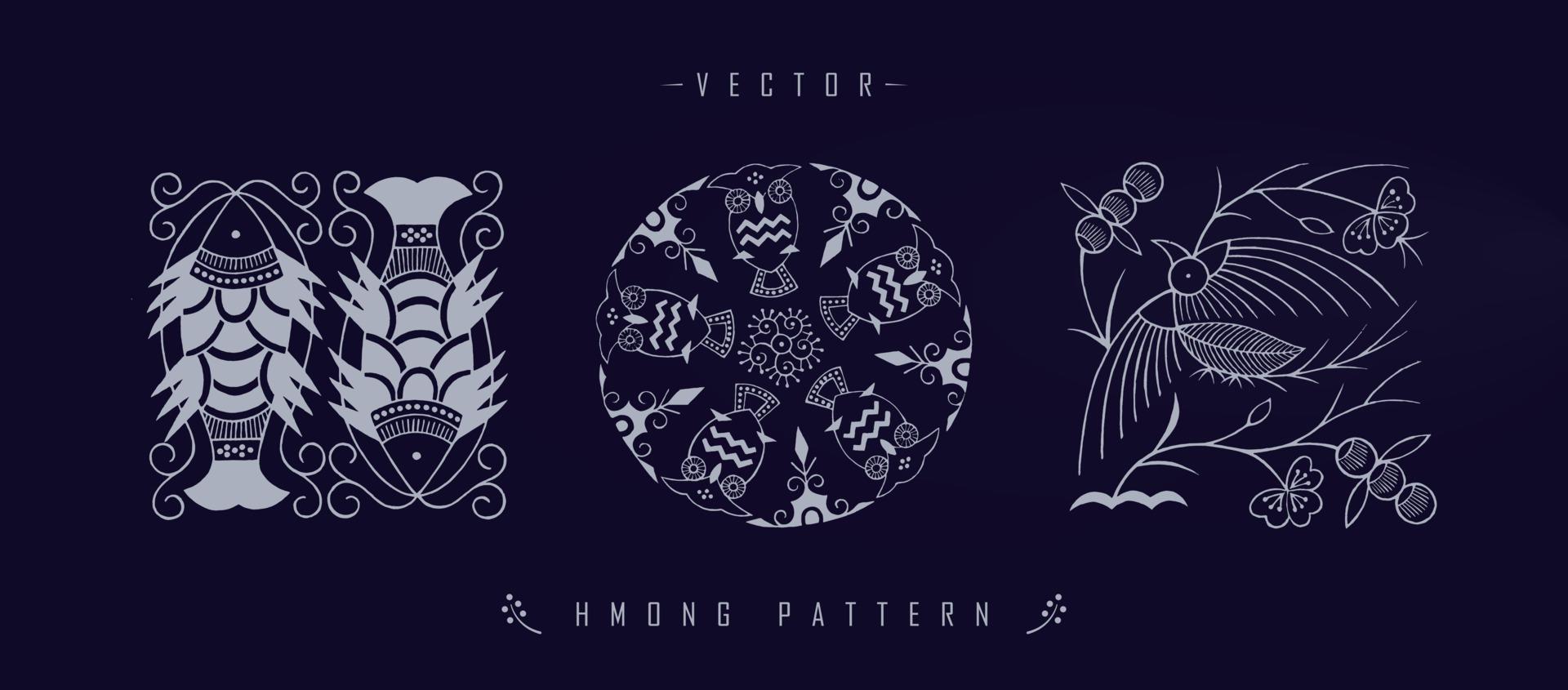 Chinese traditional art patterns vector