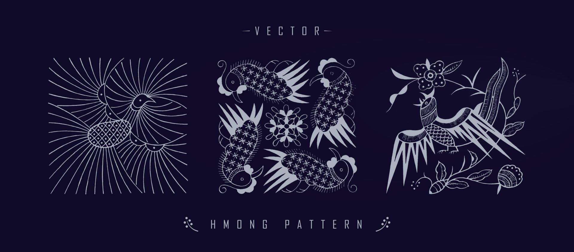 Chinese traditional art patterns vector