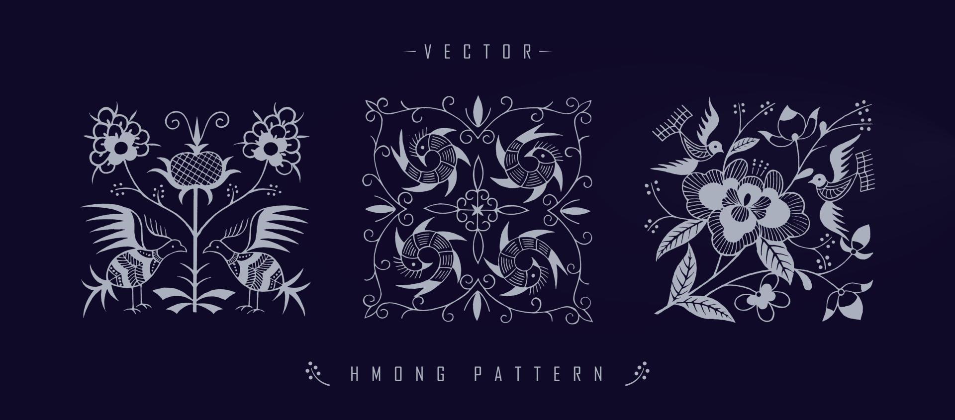 Chinese traditional art patterns vector