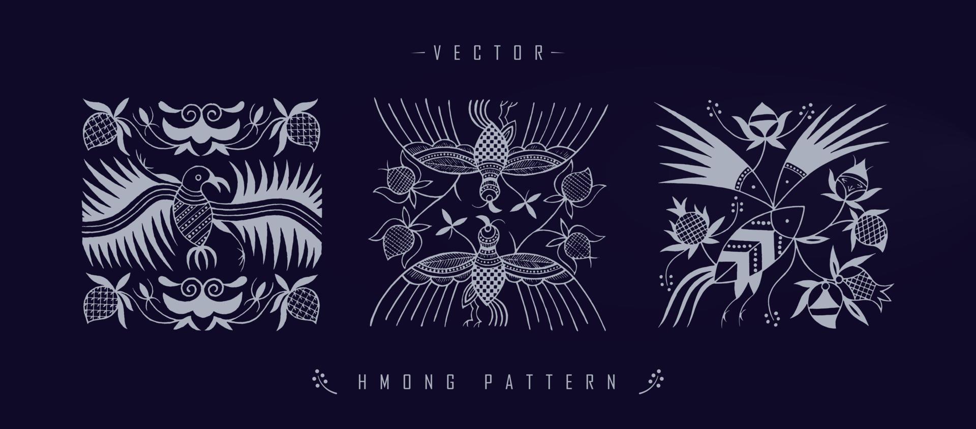 Chinese traditional art patterns vector