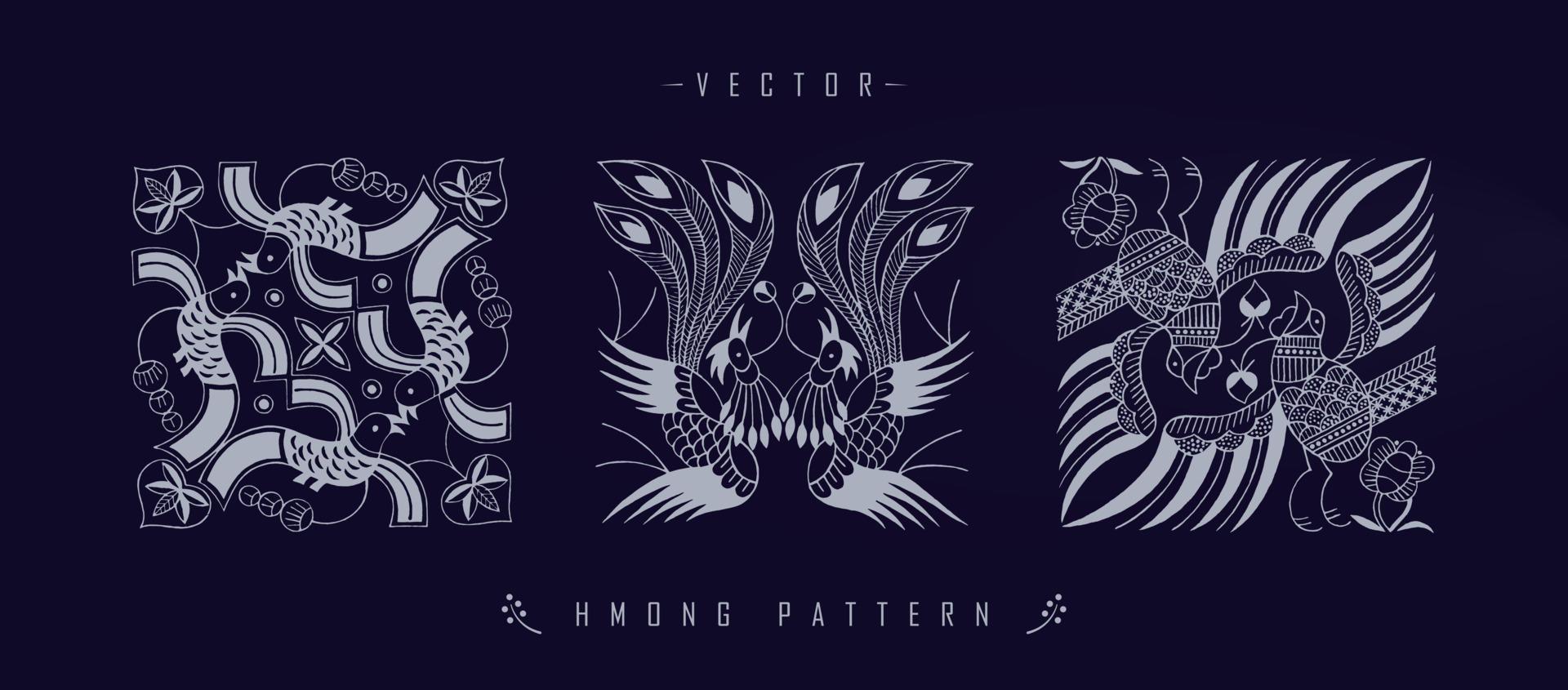 Chinese traditional art patterns vector