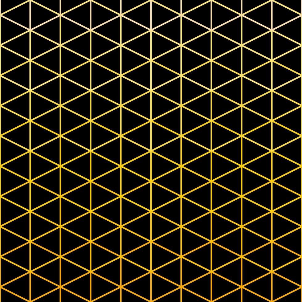 Geometric yellow line gradient pattern on black background. vector
