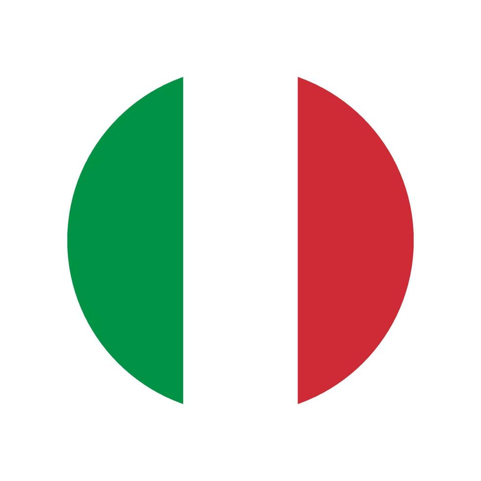 Flag of Italy icon in the circle isolated on white background. vector