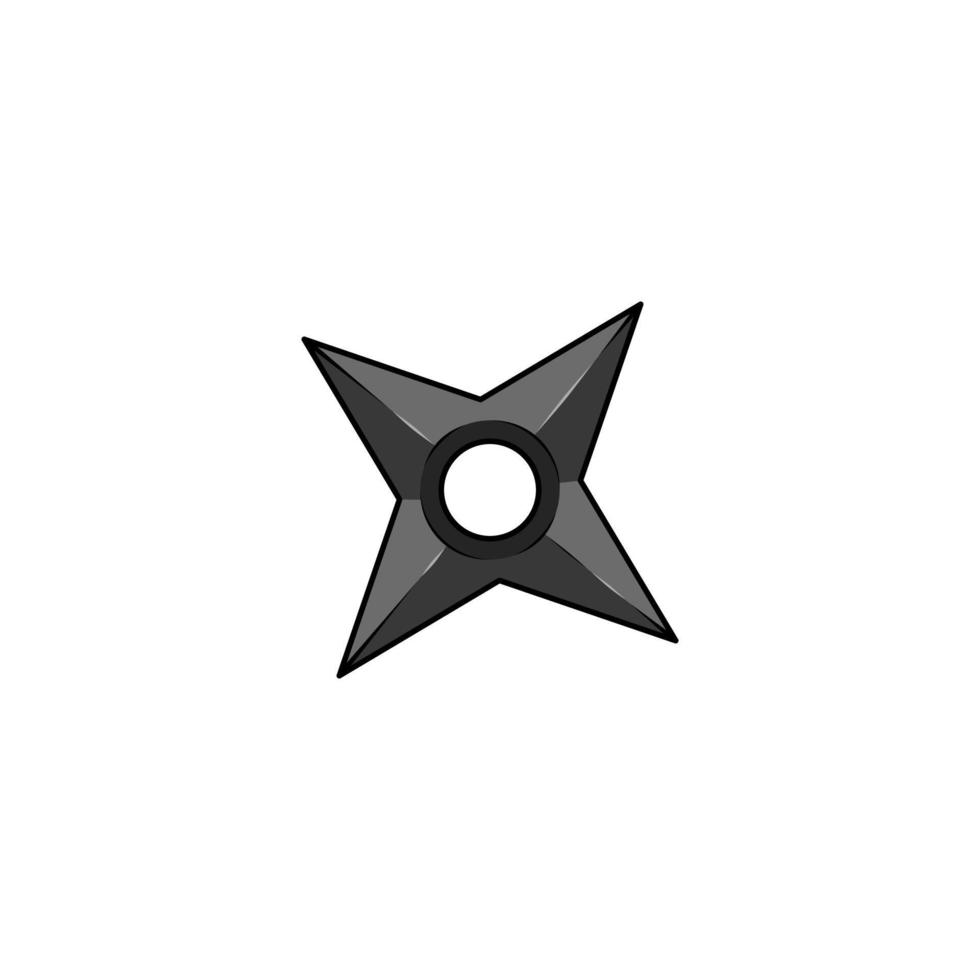 Shuriken icon with cartoon style. Icon for web design, apps, sticker, banner, poster, printing usage and part of logo. Tool of ninja. vector