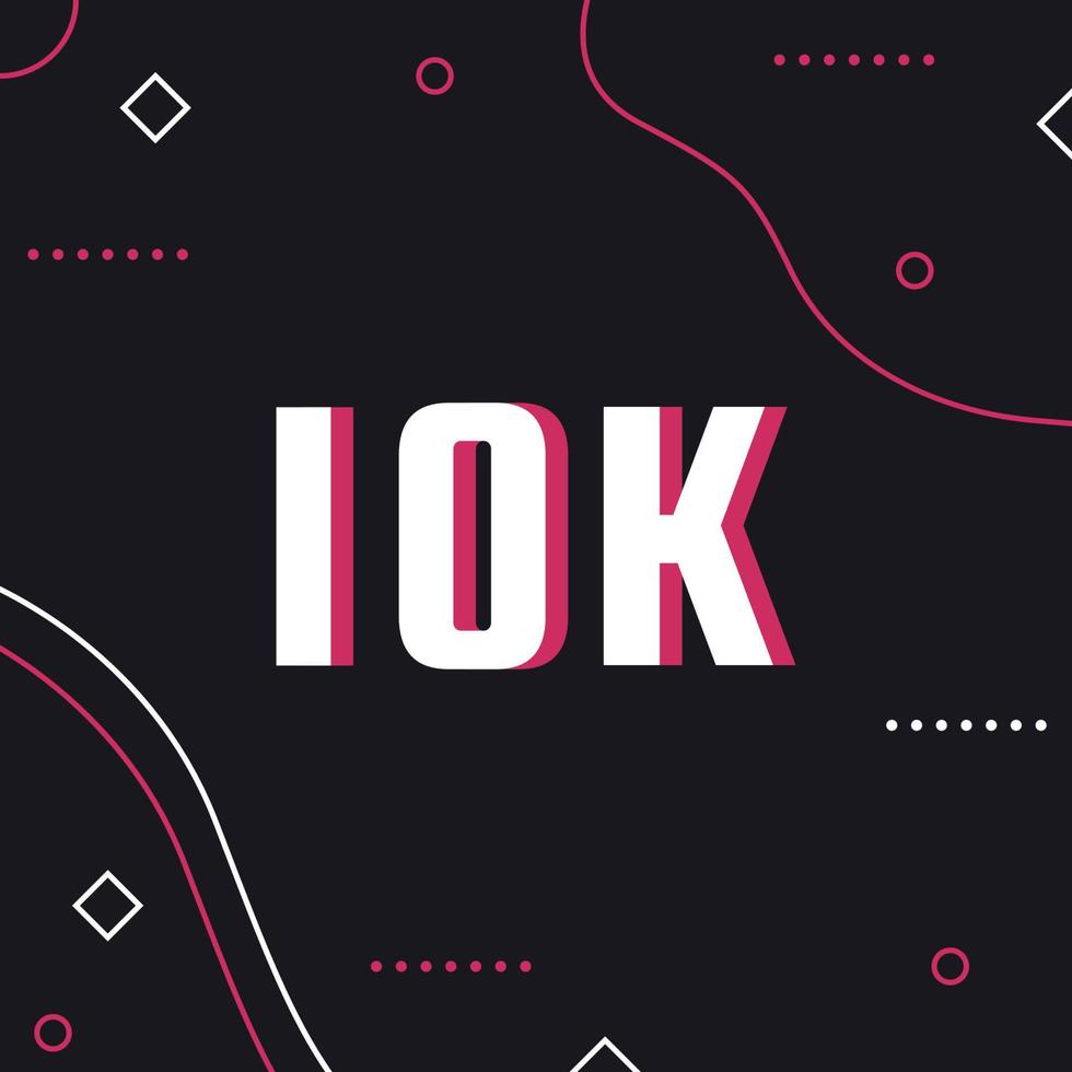 10k Followers memphis template vector