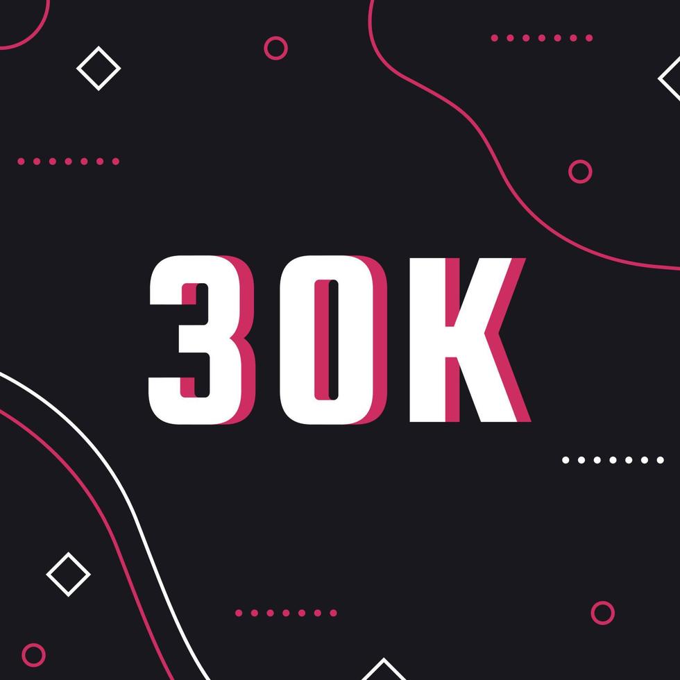 30k Followers memphis template vector