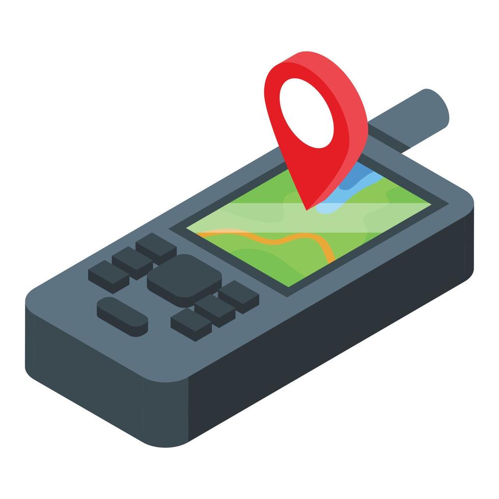 icono de ubicación gps familiar vector isométrico. campamento de viaje