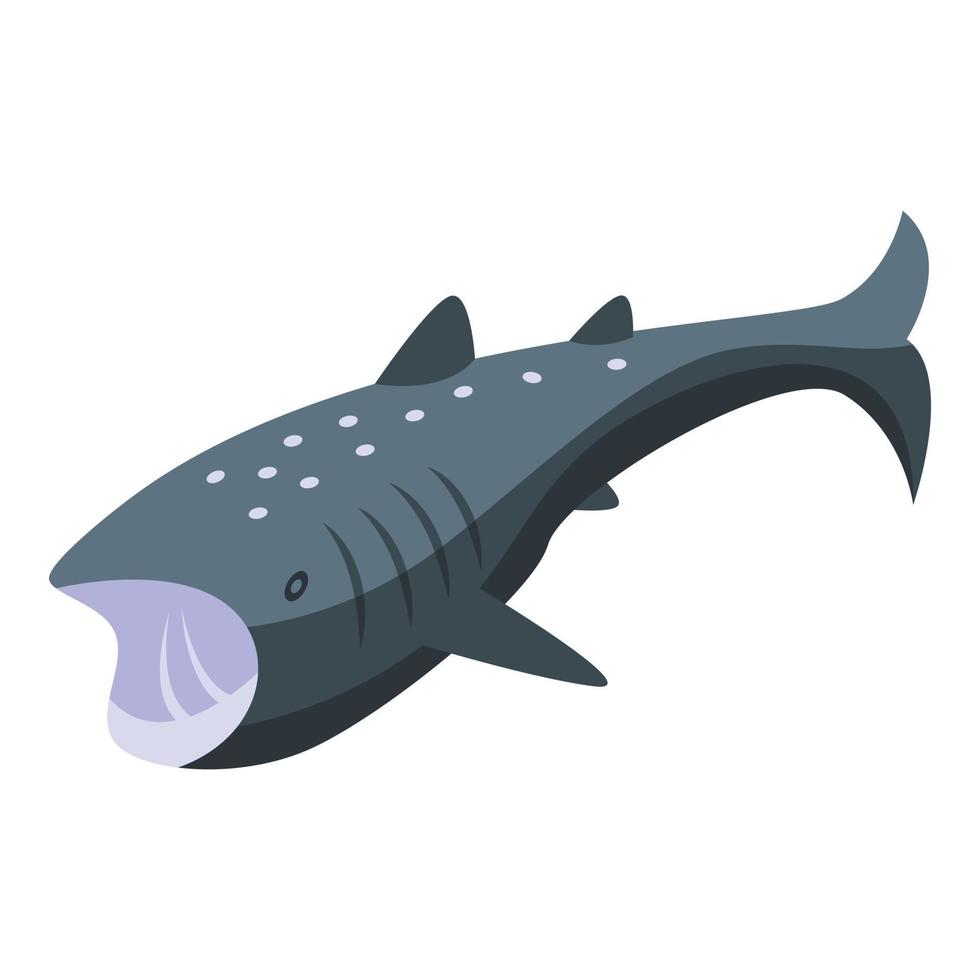 icono de pez tiburón ballena vector isométrico. mar, oceano