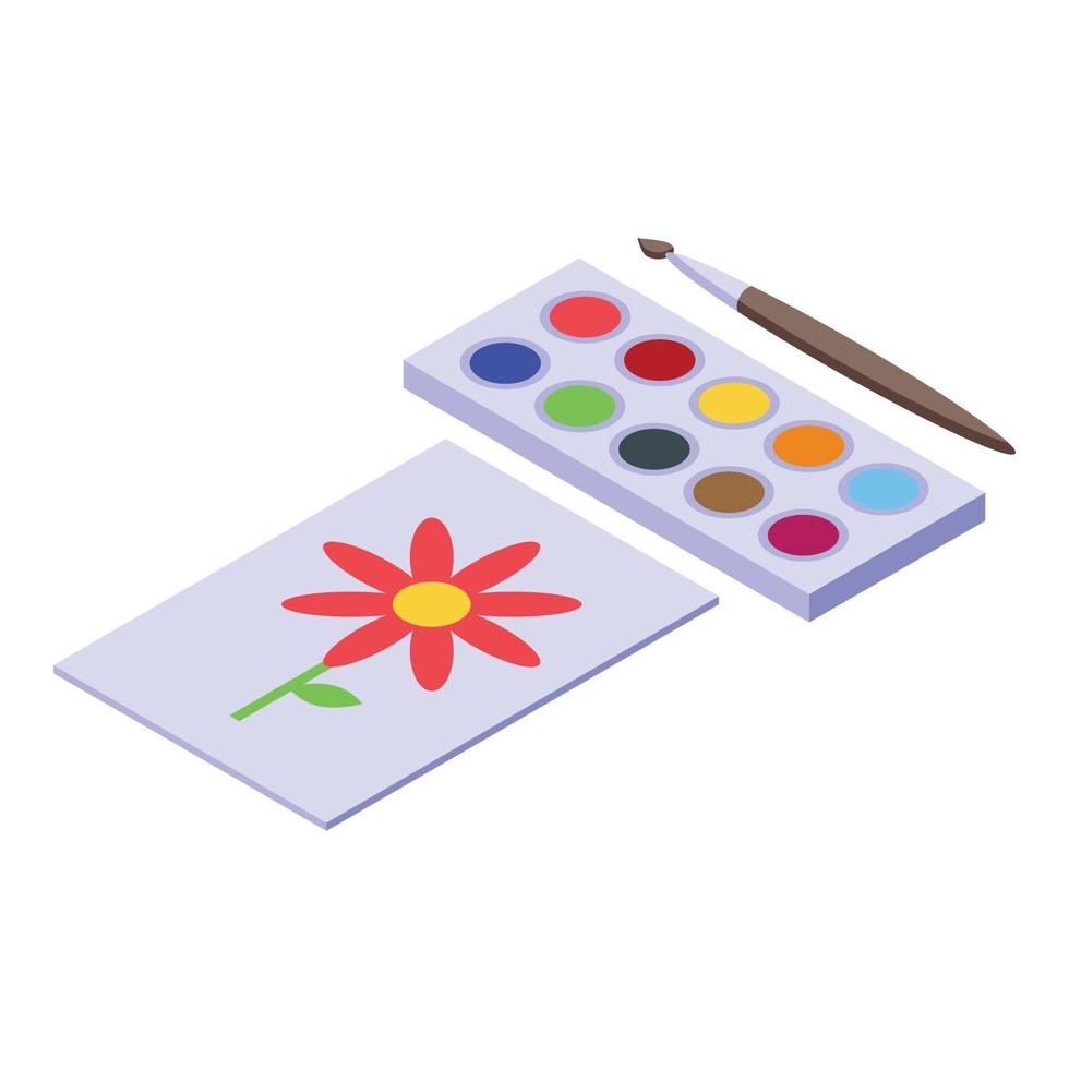 Kid paint concentration icon isometric vector. Mind balance vector