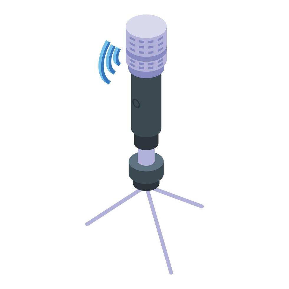 icono de curso de micrófono vector isométrico. educación en línea