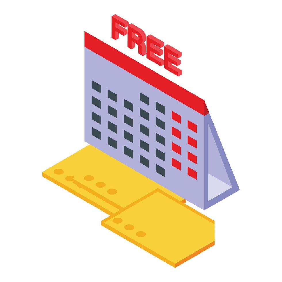 Free course calendar icon isometric vector. Online education vector