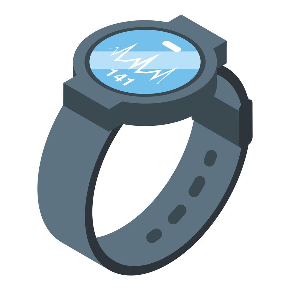 Smartwatch monitor icon isometric vector. Heart palpitation vector