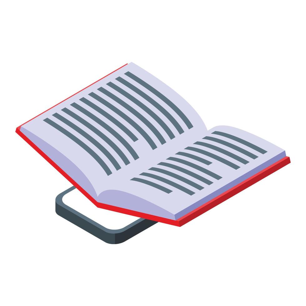 Online book icon isometric vector. Library digital vector