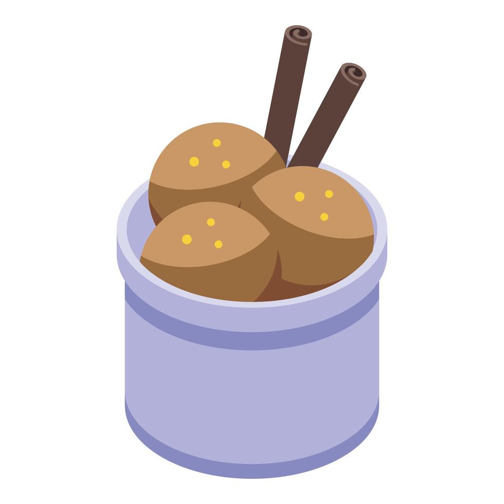 Gelato icon isometric vector. Cream sundae vector
