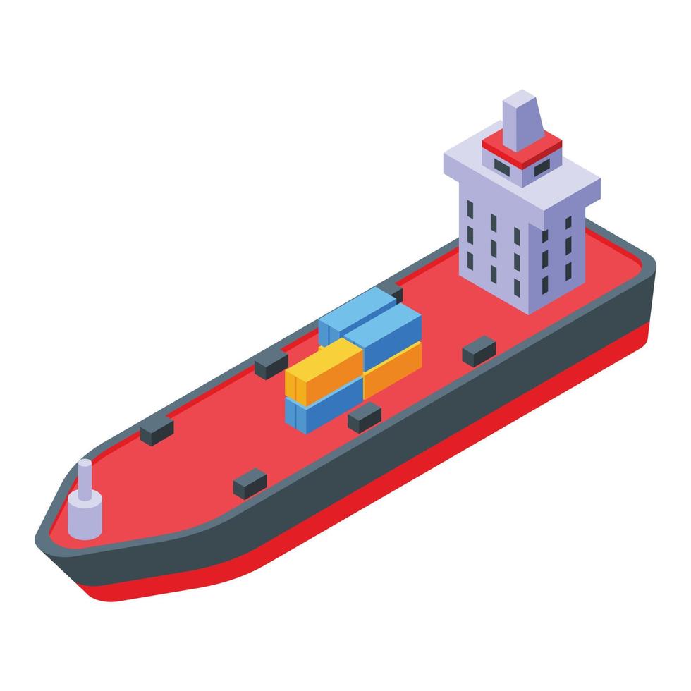 Cargo ship icon isometric vector. Container boat vector