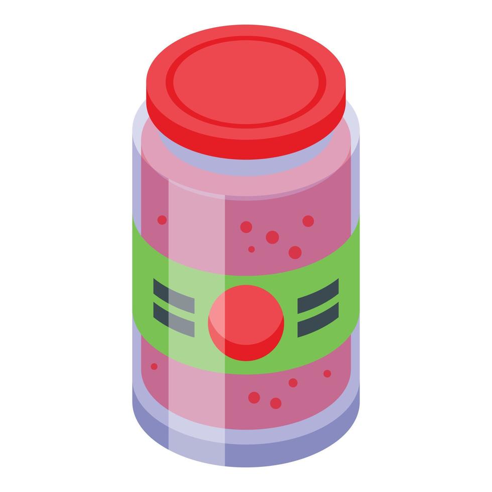 Tomato jar icon isometric vector. Sauce glass vector