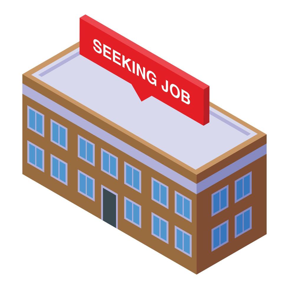 Seeking job building icon isometric vector. Search work vector