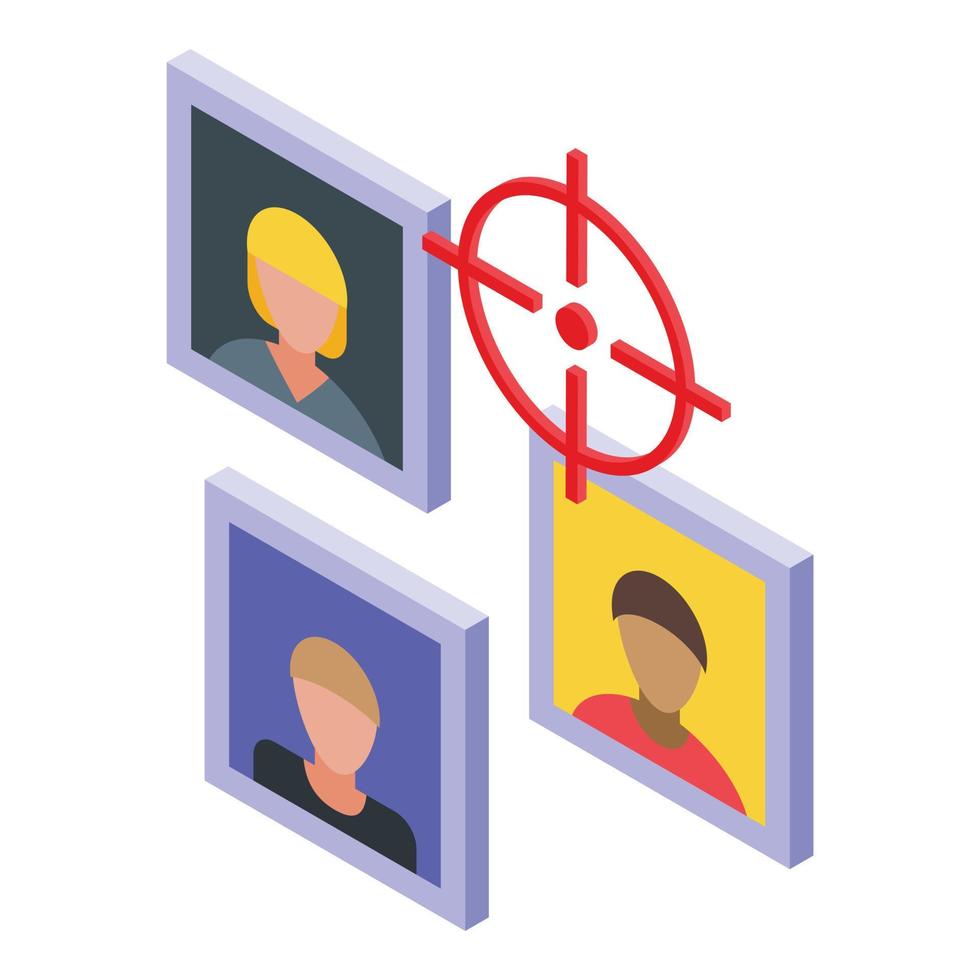 People job search icon isometric vector. Work seek vector