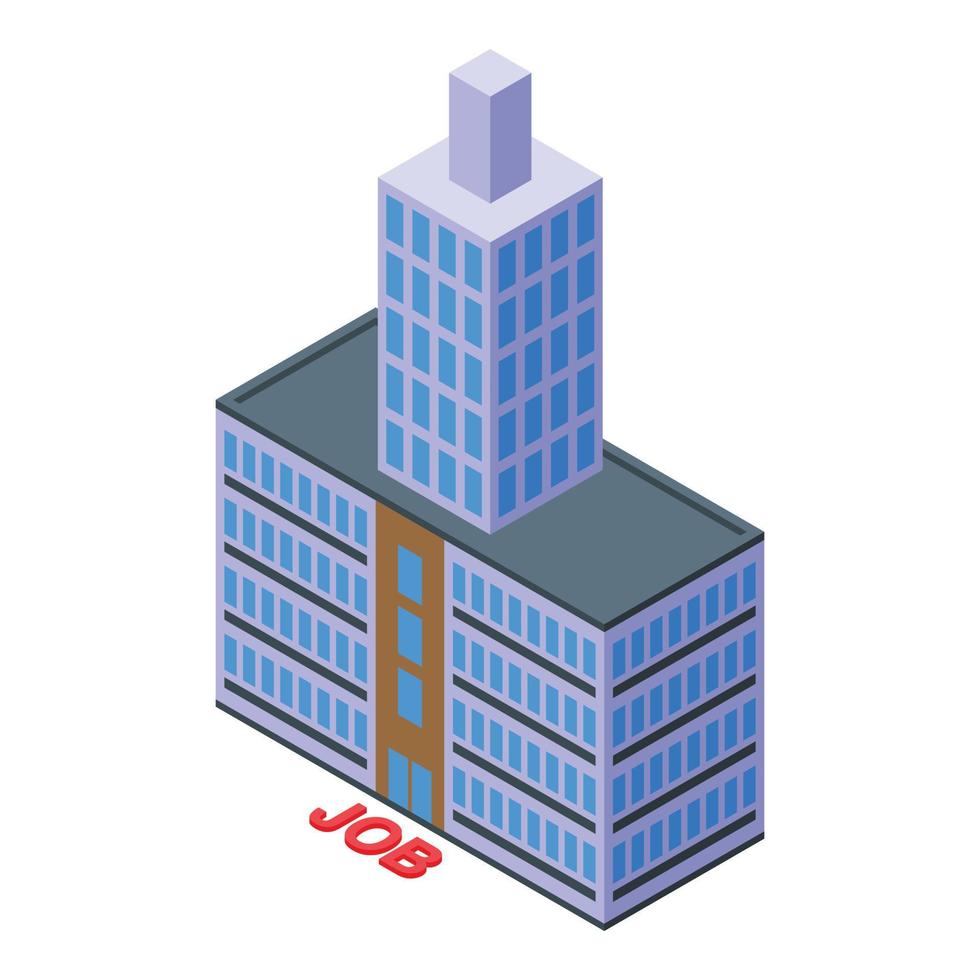 Job building icon isometric vector. Search work vector