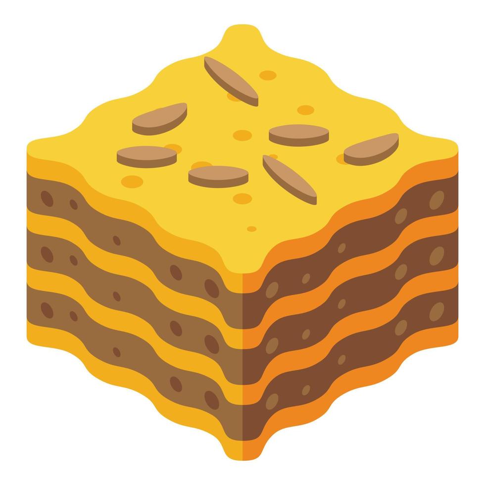 Lasagne food icon isometric vector. Italian pasta vector