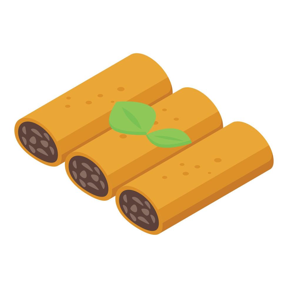 Lasagne roll icon isometric vector. Pasta food vector