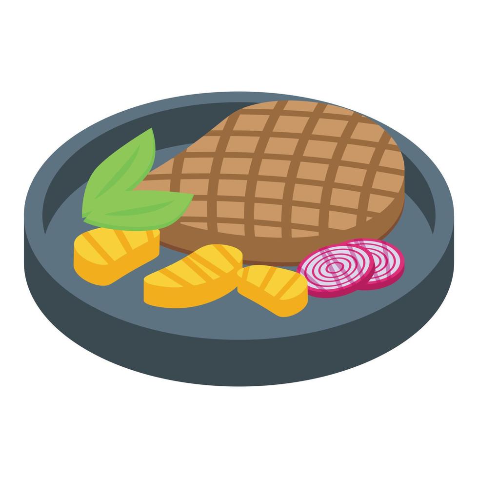 Grilled steak icon isometric vector. German cuisine vector