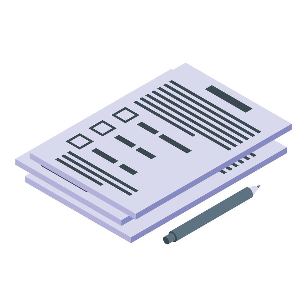 Ballot papers icon isometric vector. People election vector
