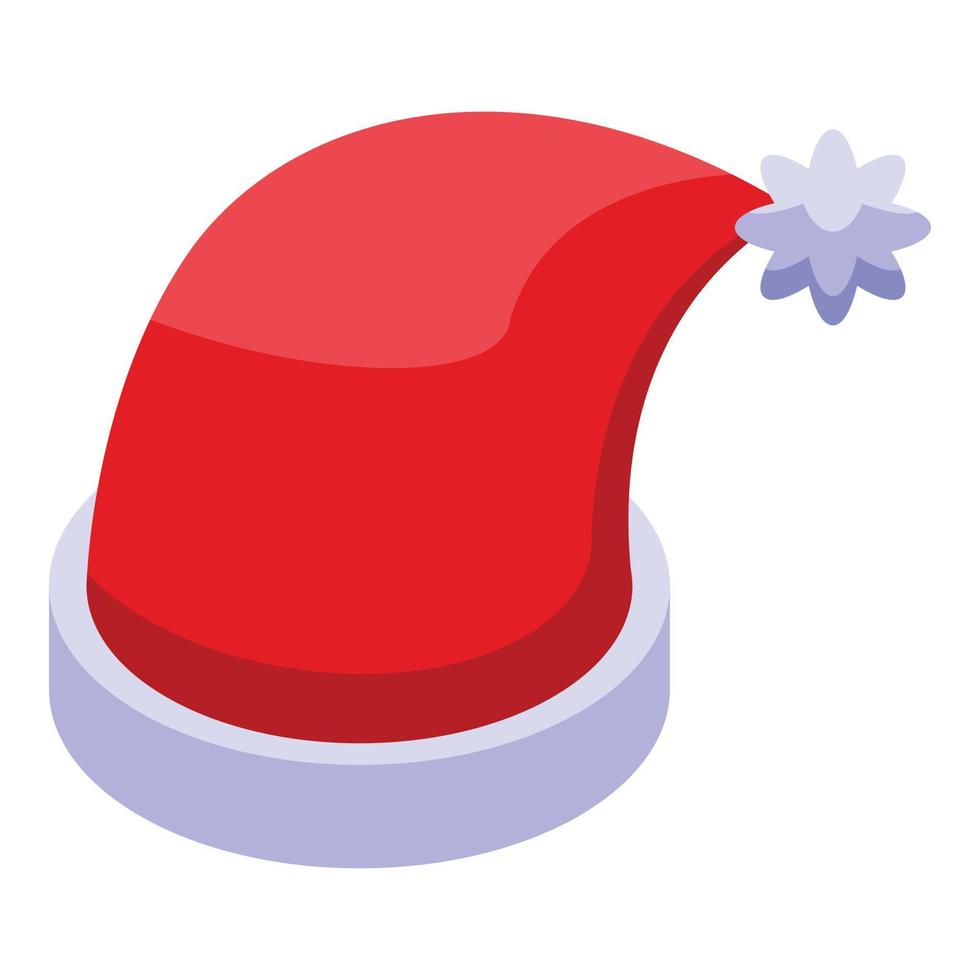 Santa hat icon isometric vector. Party cap vector