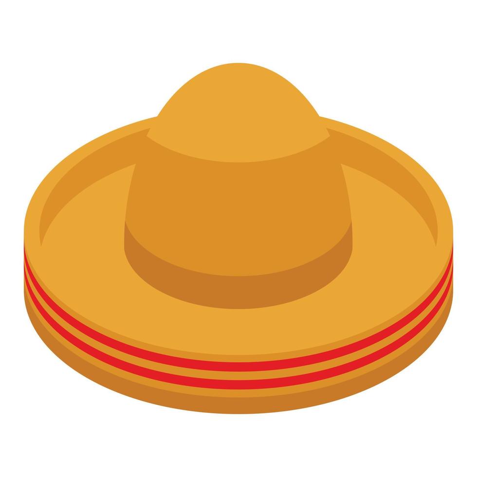 vector isométrico del icono del sombrero mexicano. cono feliz