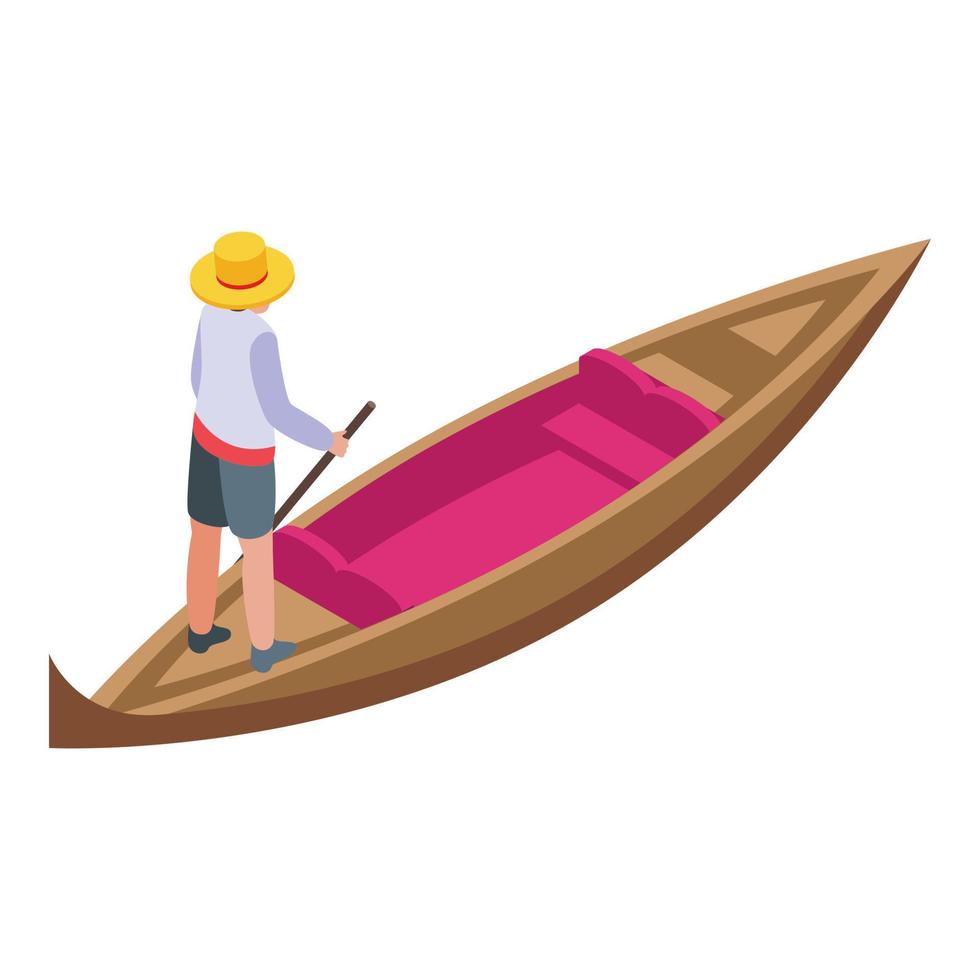 River gondola icon isometric vector. Venice boat vector