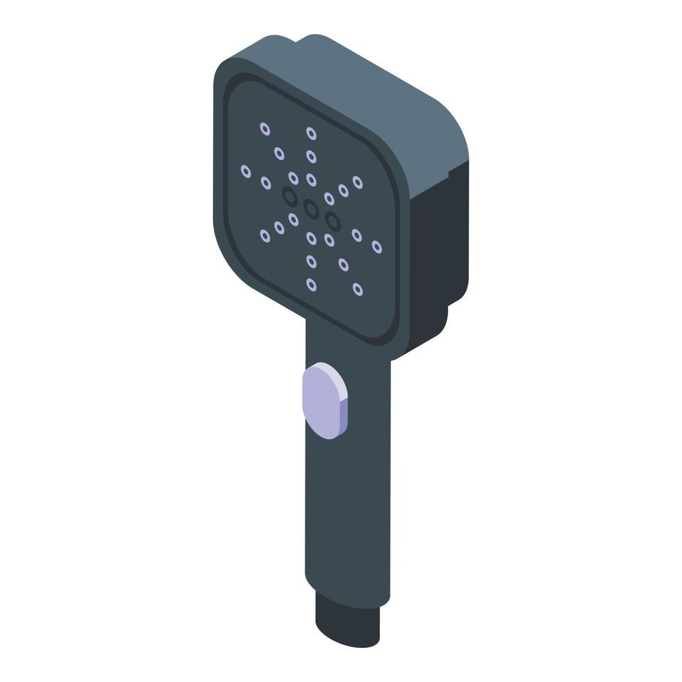 Black shower head icon isometric vector. Bath room vector