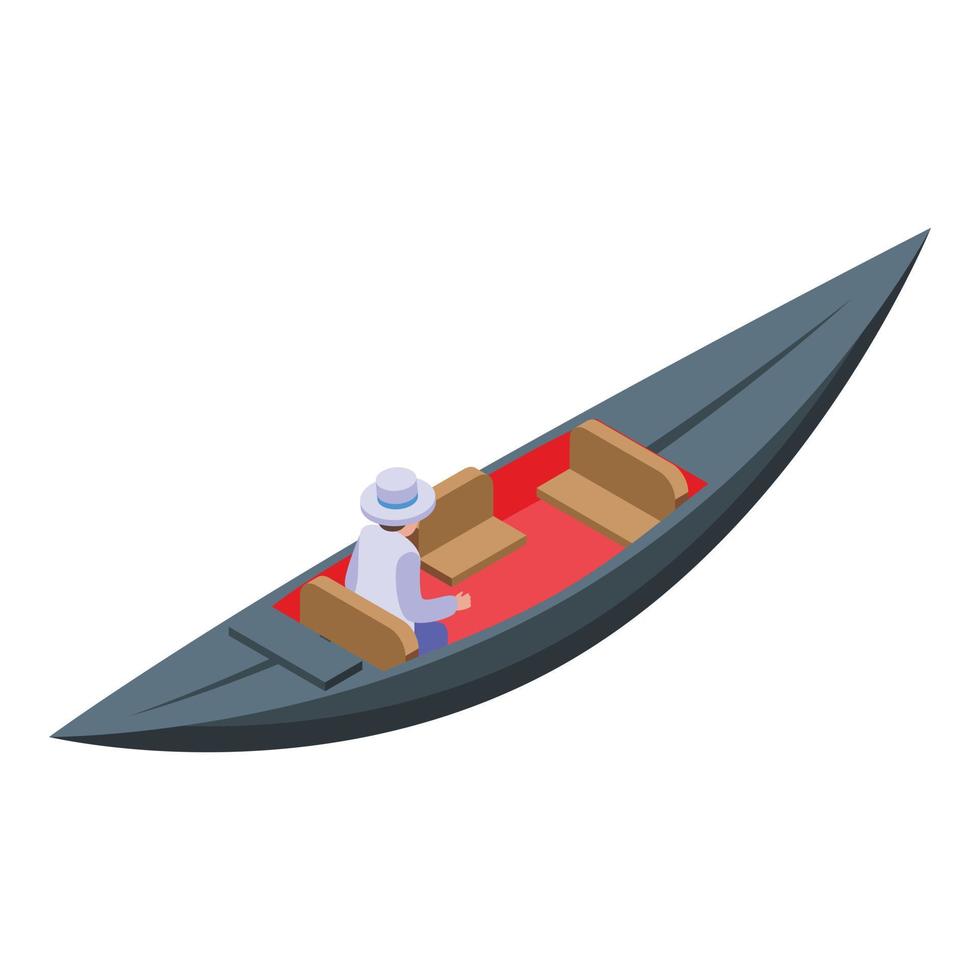 Cute gondola icon isometric vector. Venice italy vector