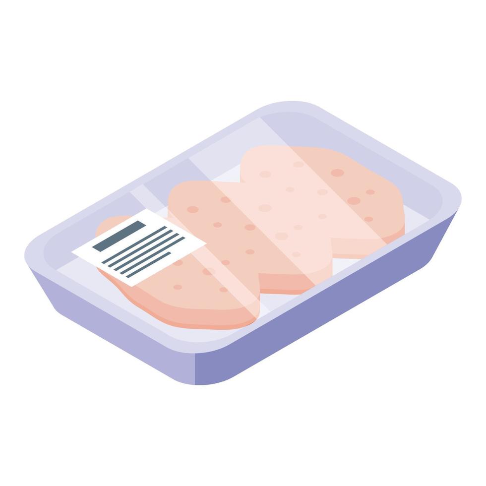 Freeze cutlet icon isometric vector. Pork tonkatsu vector