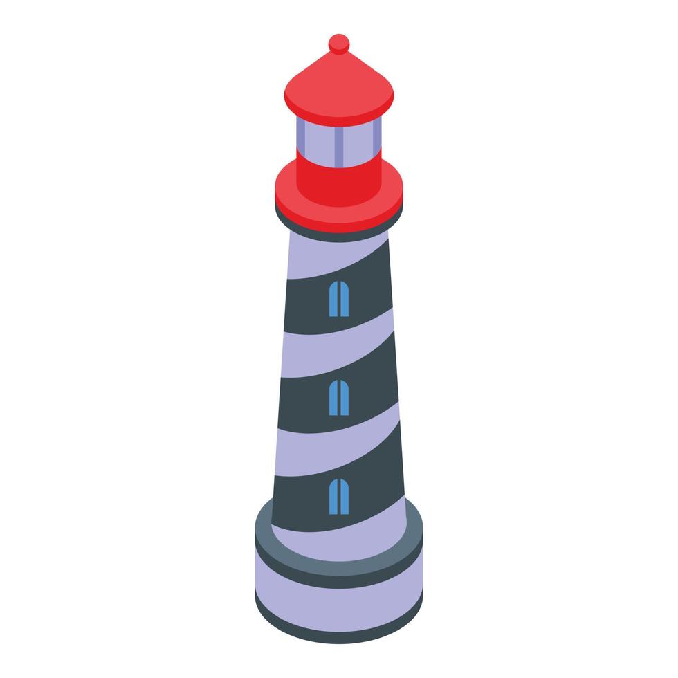 Lighthouse icon isometric vector. Sea vacation vector