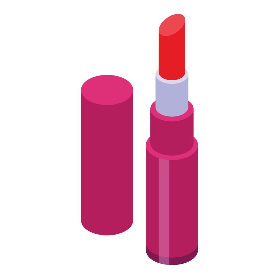 Korean lipstick icon isometric vector. Care makeup vector