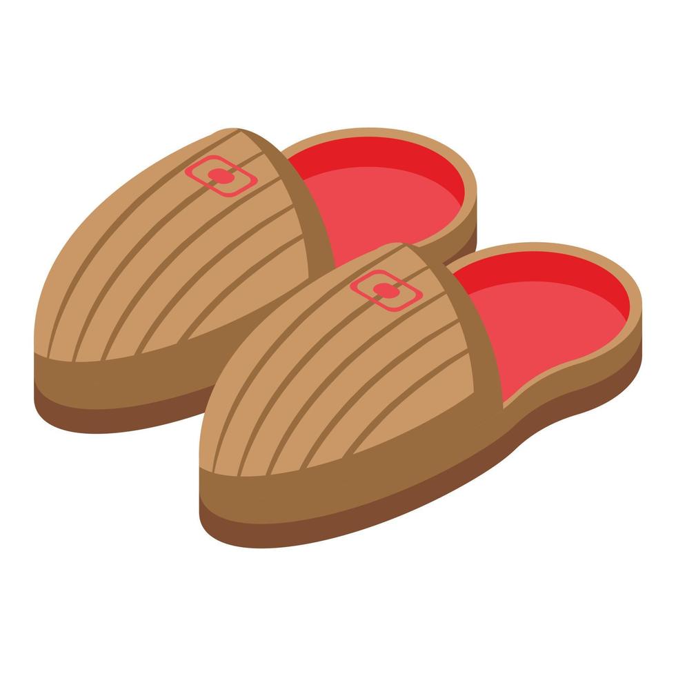 Father slippers icon isometric vector. Shoe cute vector