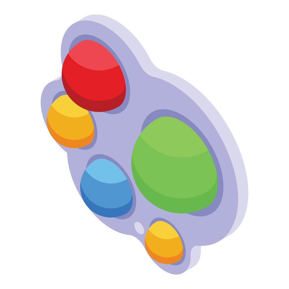 Button play toy icon isometric vector. Popit fidget vector