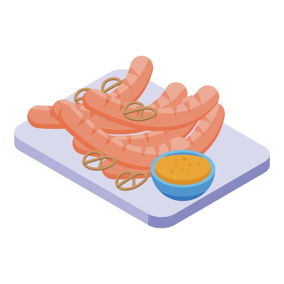 Germany sausage icon isometric vector. Cuisine food vector