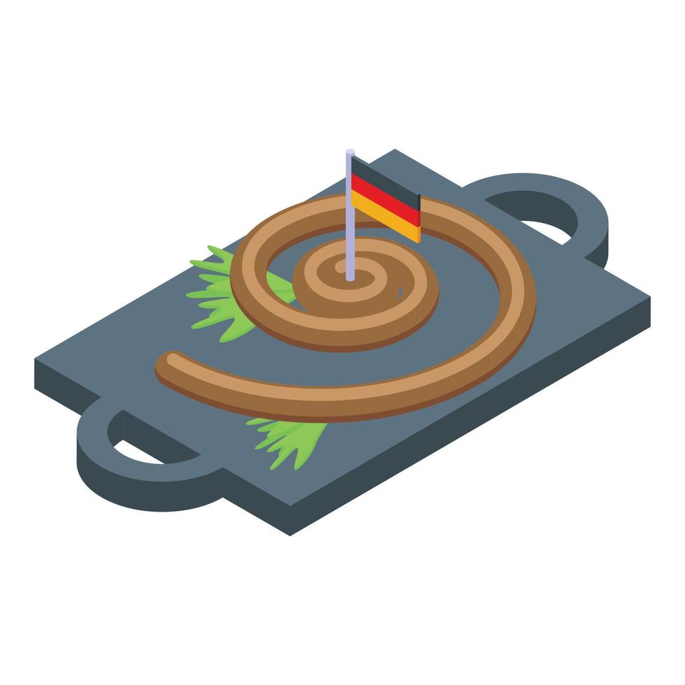 German sausage icon isometric vector. Dish food vector